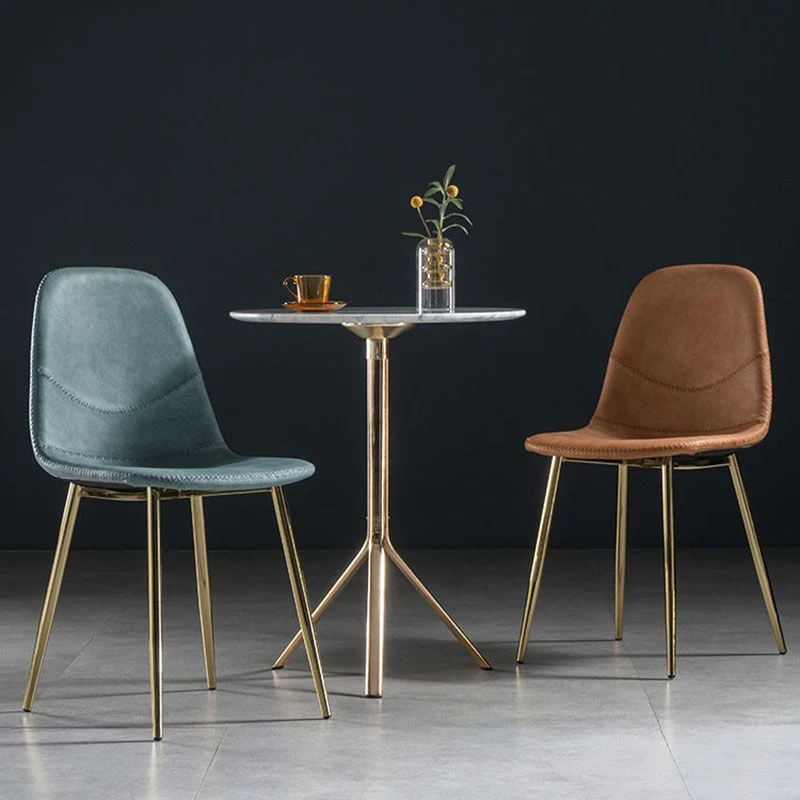 Sedia da pranzo stile moderno senza braccioli con gambe metallo per cucina Clearhalo