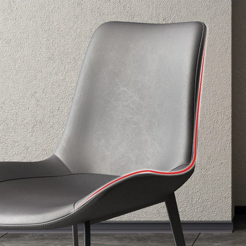 Sedia da pranzo stile moderno senza braccioli per cucina con gambe metallo Clearhalo