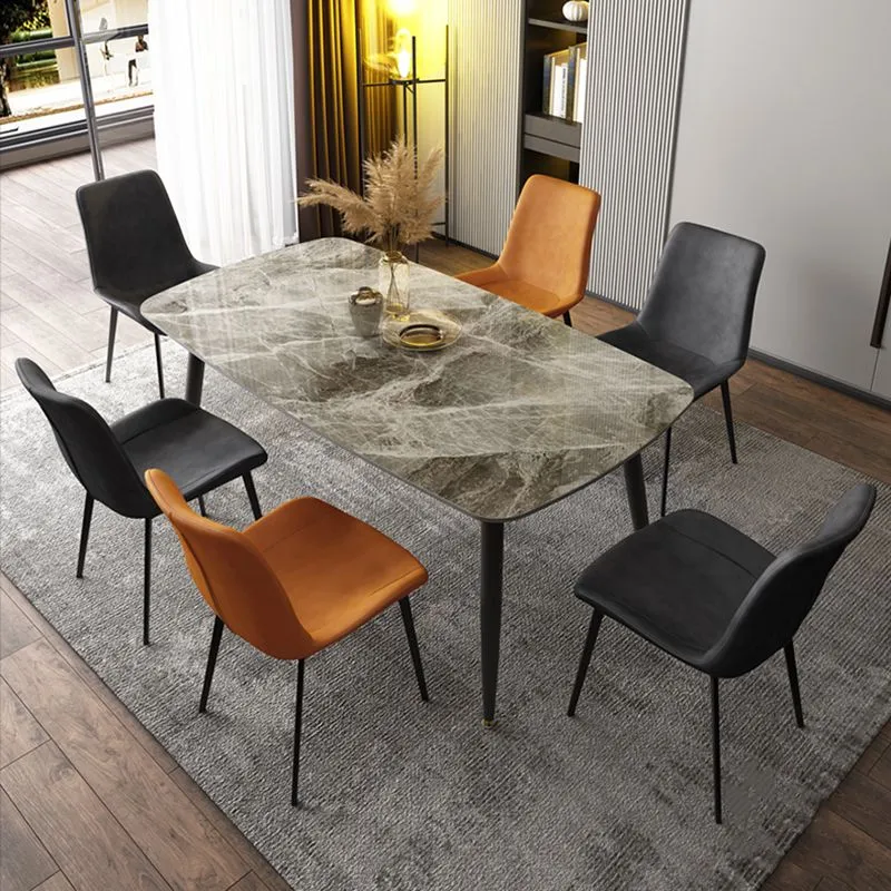 Sedia da pranzo stile moderno senza braccioli per cucina con gambe metallo Clearhalo