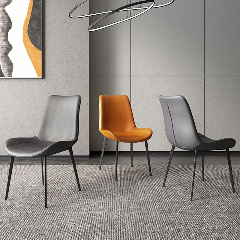 Sedia da pranzo stile moderno senza braccioli per cucina con gambe metallo Clearhalo