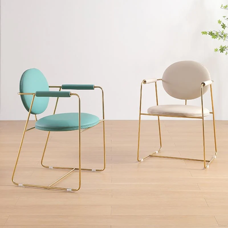 Sedia da pranzo stile nordico glam per cucina con gambe metallo Clearhalo