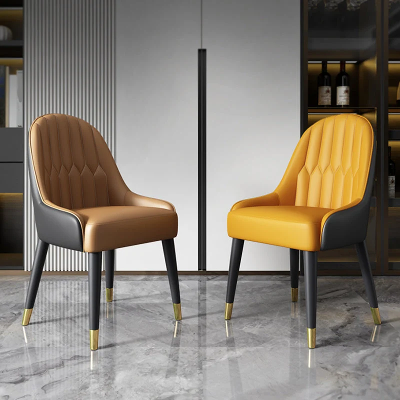 Sedia da pranzo stile nordico Sedia Parsons con braccioli metallo per cucina Clearhalo