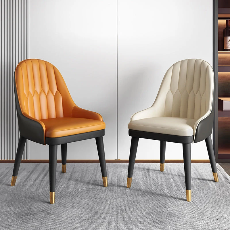 Sedia da pranzo stile nordico Sedia Parsons con braccioli metallo per cucina Clearhalo