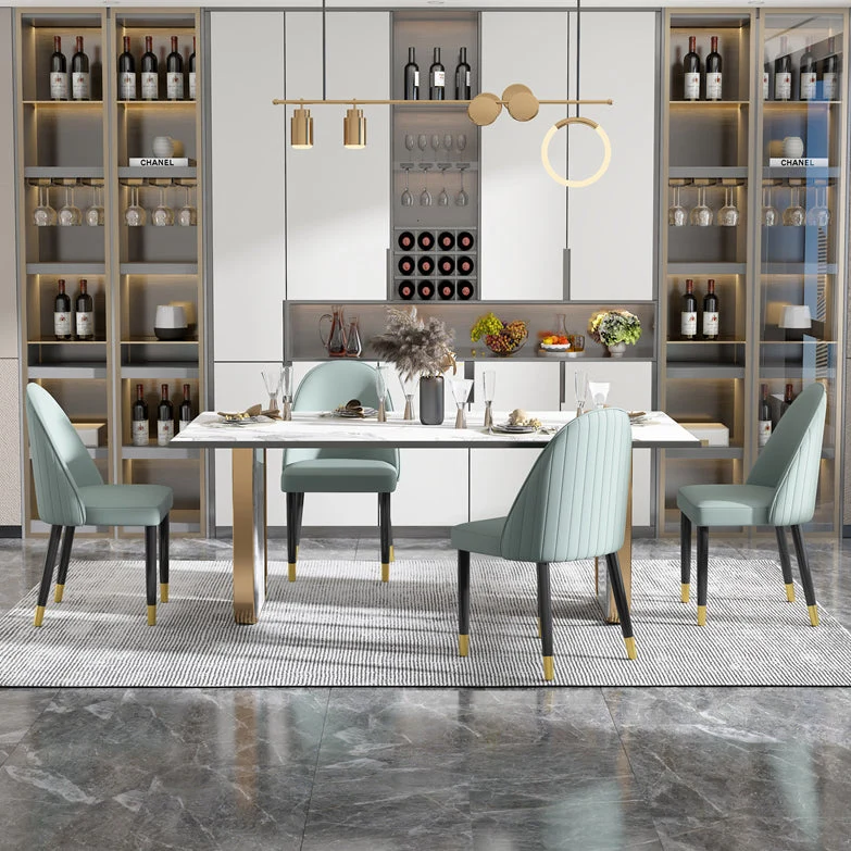 Sedia da pranzo stile scandinavo Sedia Parsons imbottita per sala da pranzo legno (set di 2) Clearhalo