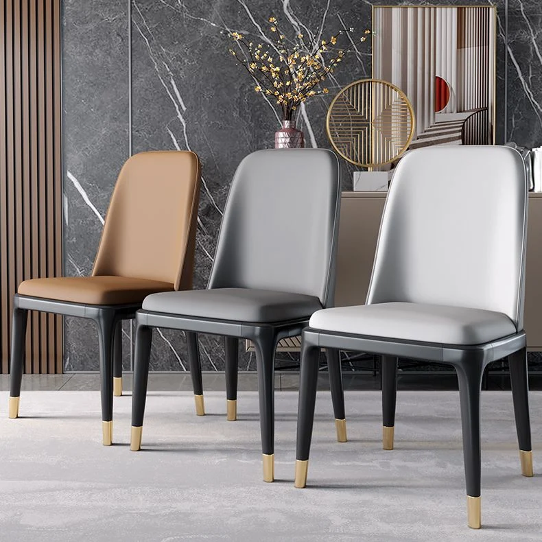 Sedia da pranzo stile scandinavo Sedia per sala da pranzo Parsons metallo senza braccioli Clearhalo