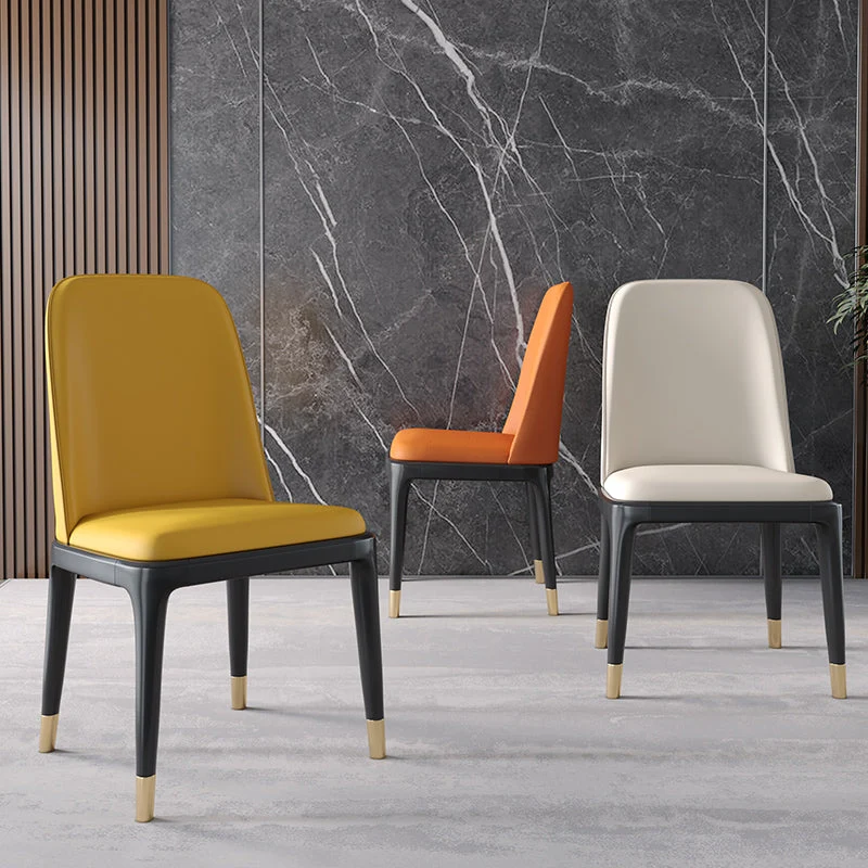 Sedia da pranzo stile scandinavo Sedia per sala da pranzo Parsons metallo senza braccioli Clearhalo