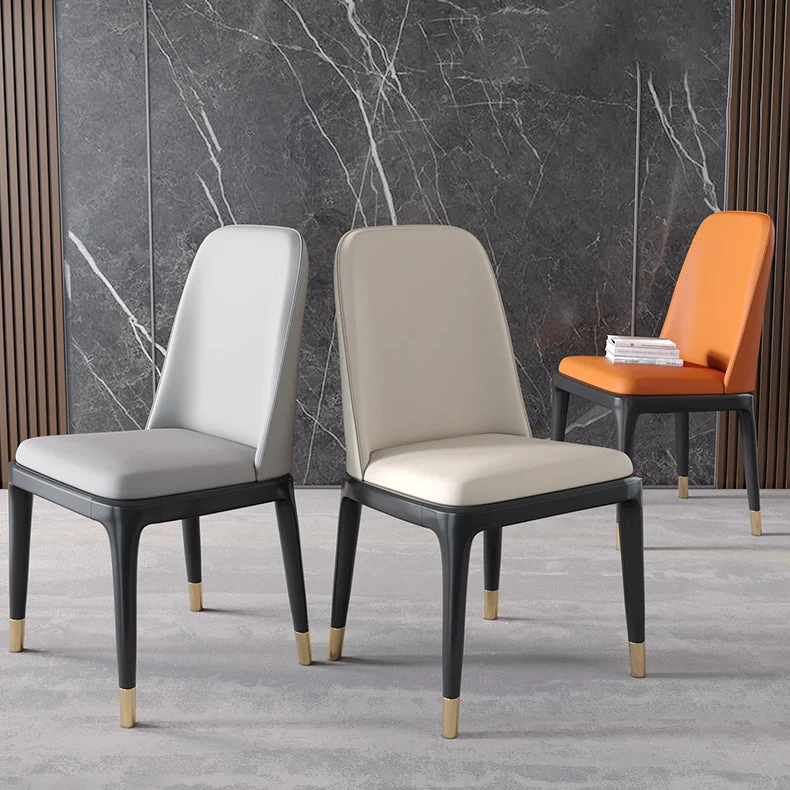 Sedia da pranzo stile scandinavo Sedia per sala da pranzo Parsons metallo senza braccioli Clearhalo