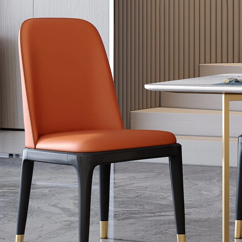 Sedia da pranzo stile scandinavo Sedia per sala da pranzo Parsons metallo senza braccioli Clearhalo