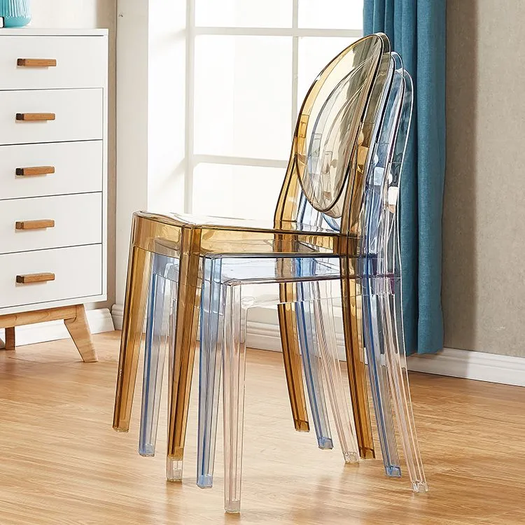 Sedia da pranzo stile scandinavo, sedie da pranzo plastica, senza braccioli, con schienale aperto (set di 4) Clearhalo