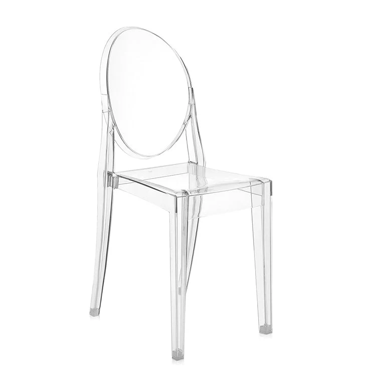 Sedia da pranzo stile scandinavo, sedie da pranzo plastica, senza braccioli, con schienale aperto (set di 4) Clearhalo