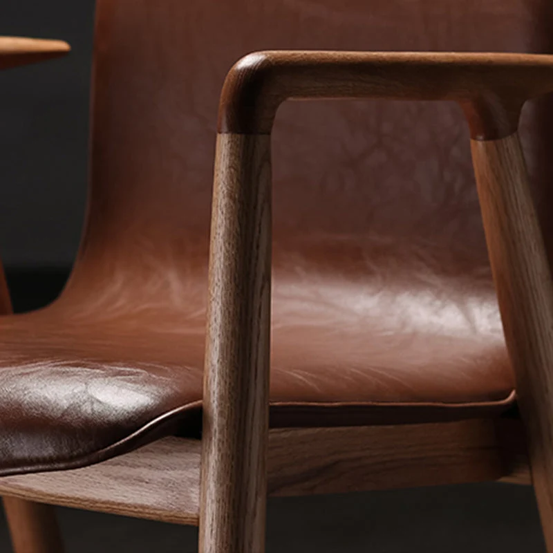 Sedia da pranzo stile tradizionale con braccioli da cucina, sedia singola con gambe legno Clearhalo