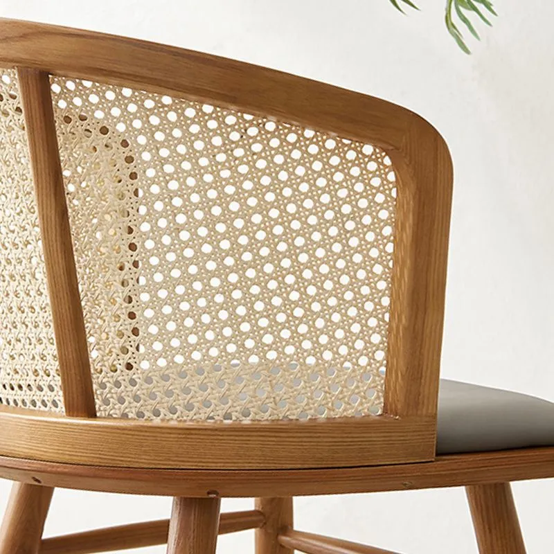 Sedia da pranzo stile tradizionale Poltrona da pranzo legno massello con schienale canna Clearhalo