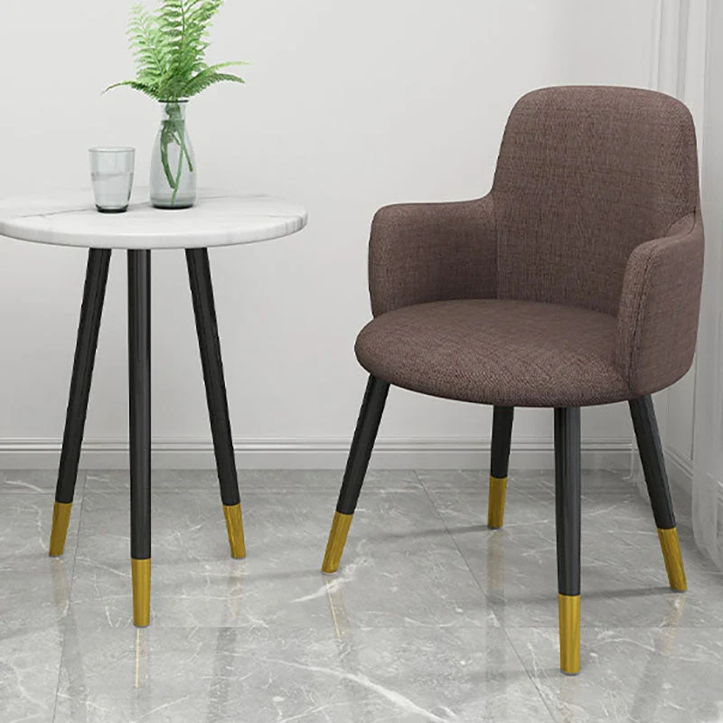Sedia da pranzo tessuto dal design minimalista per la sedia laterale con schienale solido e bracciolo domestico Clearhalo