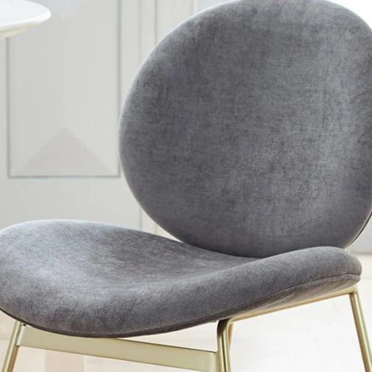 Sedia da pranzo tessuto di lino dal design minimalista Sedie con schienale solido senza braccioli per la casa Clearhalo