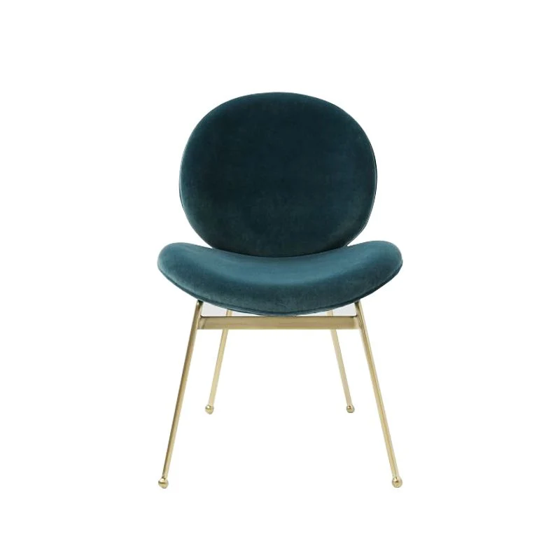 Sedia da pranzo tessuto di lino dal design minimalista Sedie con schienale solido senza braccioli per la casa Clearhalo