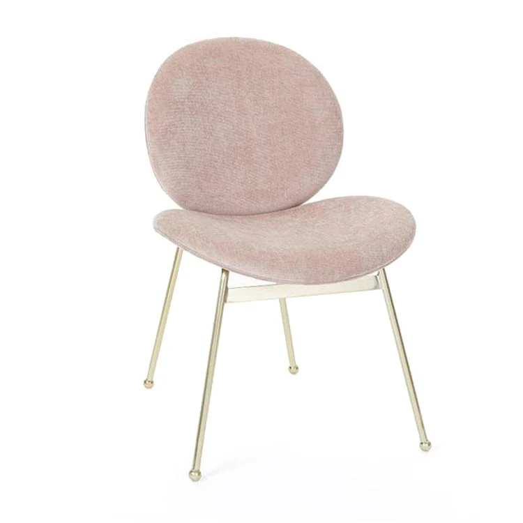 Sedia da pranzo tessuto di lino dal design minimalista Sedie con schienale solido senza braccioli per la casa Clearhalo