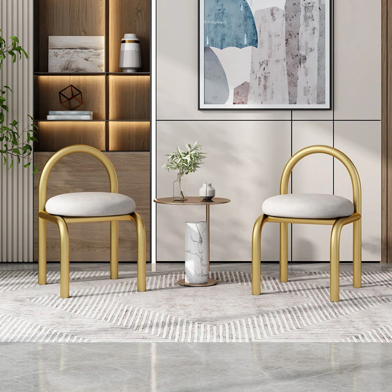 Sedia da pranzo tessuto di lino stile nodico con schienale aperto senza braccioli Clearhalo