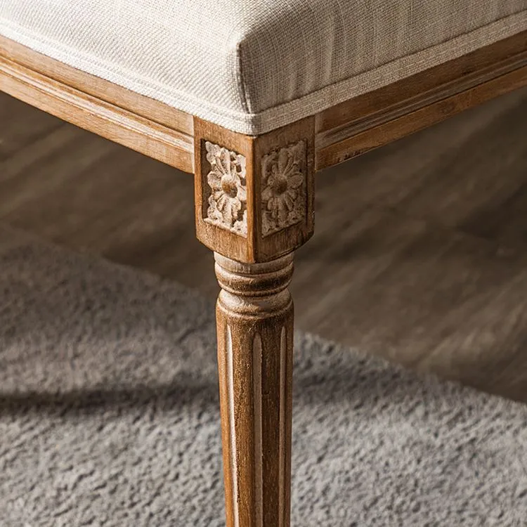 Sedia da pranzo tessuto per fattoria 38"H King Louis con schienale e base legno Clearhalo