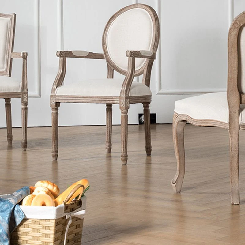 Sedia da pranzo tessuto per fattoria 38"H King Louis con schienale e base legno Clearhalo