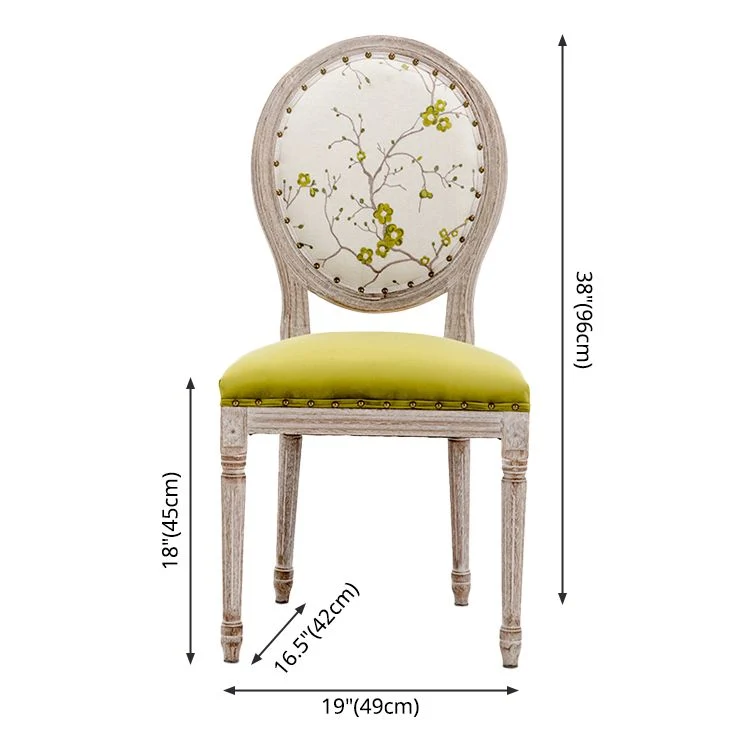 Sedia da pranzo tessuto per fattoria 38"H King Louis con schienale e base legno Clearhalo