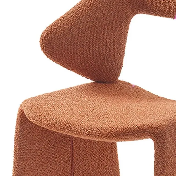Sedia da pranzo tessuto Poltrona da pranzo con braccioli da pranzo stile designer con schienale aperto Clearhalo