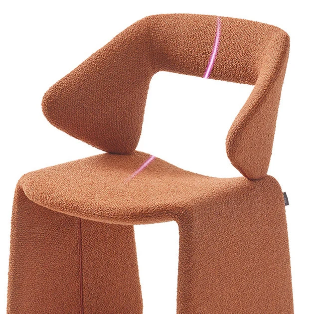 Sedia da pranzo tessuto Poltrona da pranzo con braccioli da pranzo stile designer con schienale aperto Clearhalo