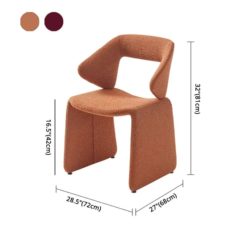 Sedia da pranzo tessuto Poltrona da pranzo con braccioli da pranzo stile designer con schienale aperto Clearhalo