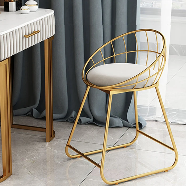 Sedia da pranzo tessuto Sedie da pranzo scandinave senza braccioli con schienale aperto Clearhalo