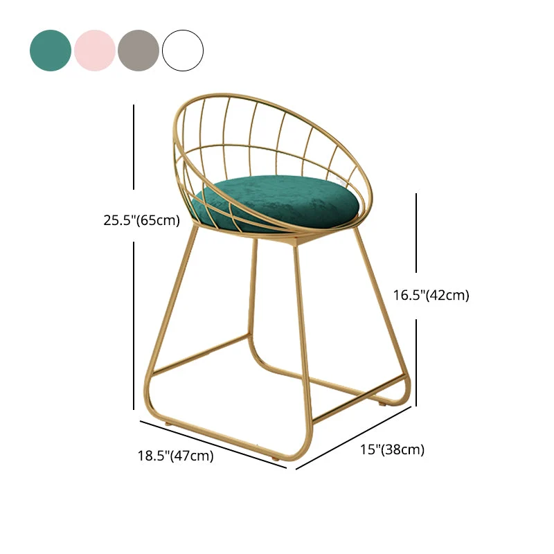 Sedia da pranzo tessuto Sedie da pranzo scandinave senza braccioli con schienale aperto Clearhalo
