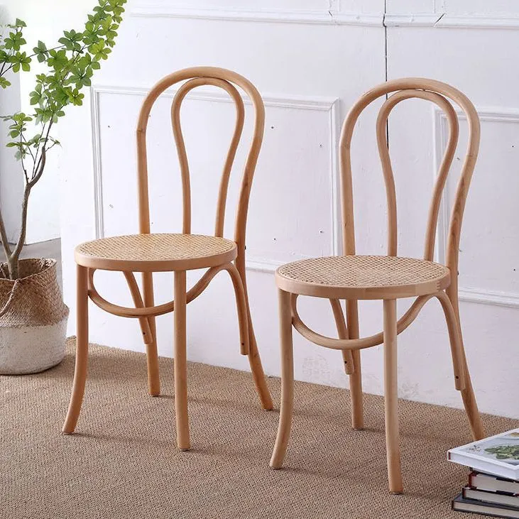 Sedia da pranzo tradizionale faggio con schienale Windsor legno naturale (set di 2) Clearhalo