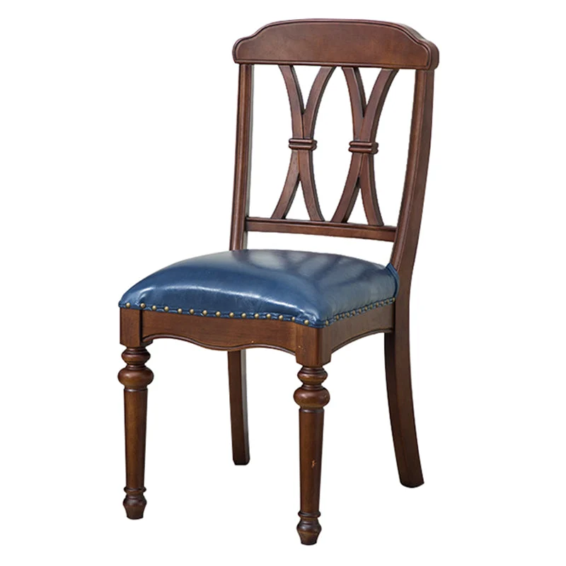 Sedia da pranzo tradizionale legno 35''H Sedia laterale con schienale incrociato con 4 gambe per ristorante Clearhalo