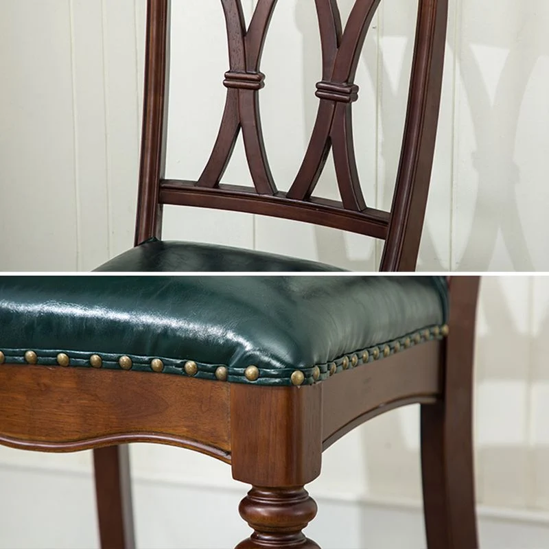 Sedia da pranzo tradizionale legno 35''H Sedia laterale con schienale incrociato con 4 gambe per ristorante Clearhalo