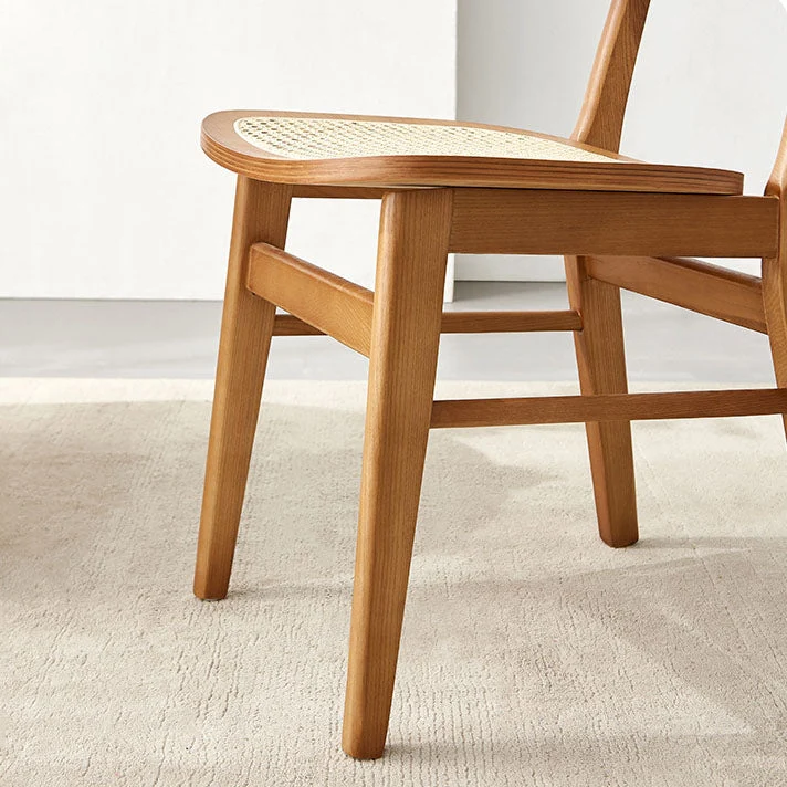 Sedia da pranzo tradizionale legno con schienale aperto, sedia da cucina Clearhalo