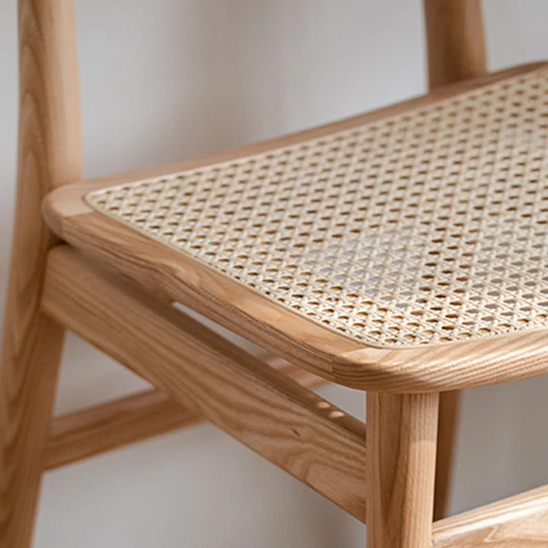 Sedia da pranzo tradizionale legno massello con finitura opaca, sedia laterale da pranzo con schienale aperto Clearhalo