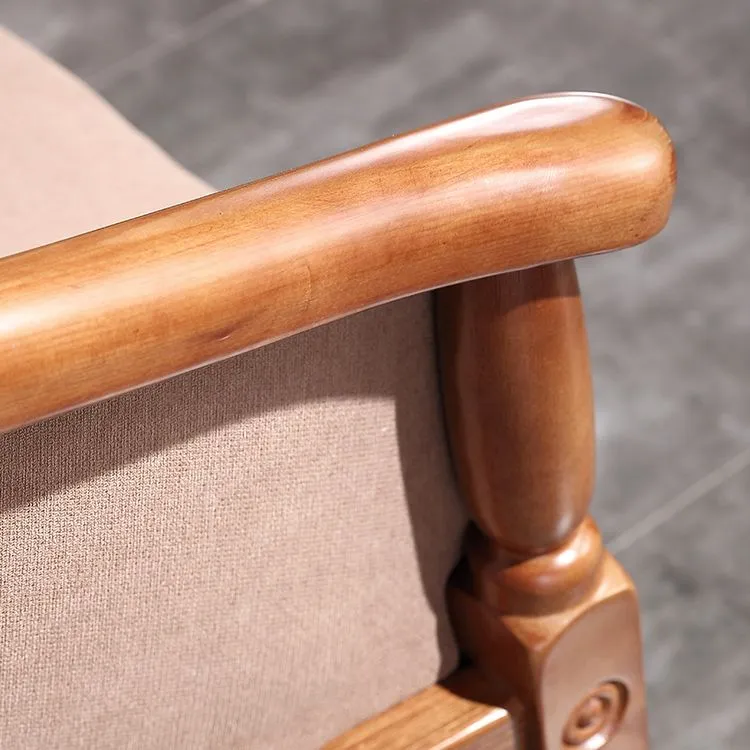 Sedia da pranzo tradizionale legno massello Poltrona da pranzo tessuto per uso domestico Clearhalo