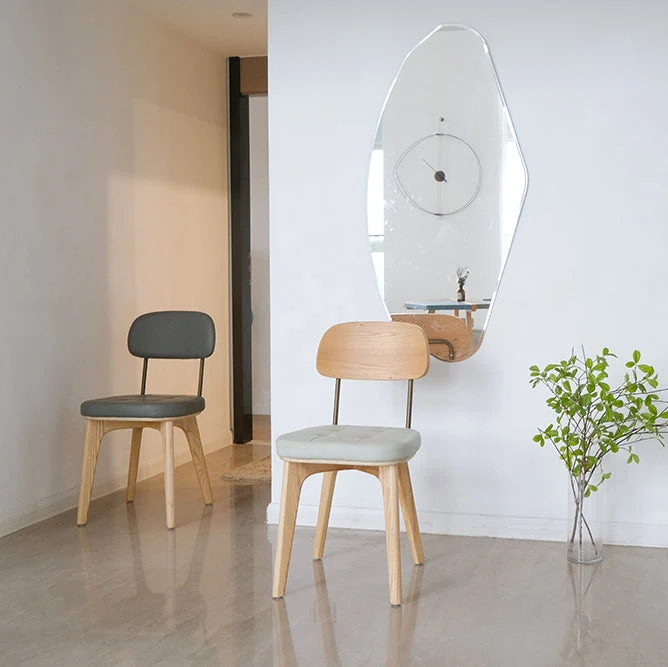 Sedia da pranzo tradizionale legno Sedia da pranzo laterale senza braccioli con schienale aperto (set di 2) Clearhalo