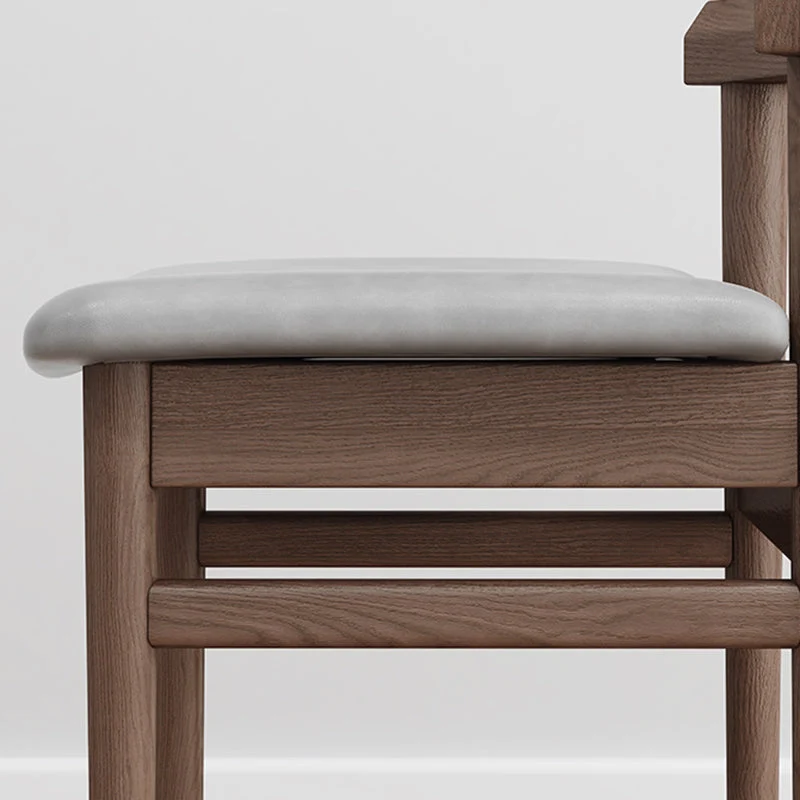 Sedia da pranzo tradizionale legno senza braccioli Sedie da pranzo ecopelle per uso domestico Clearhalo