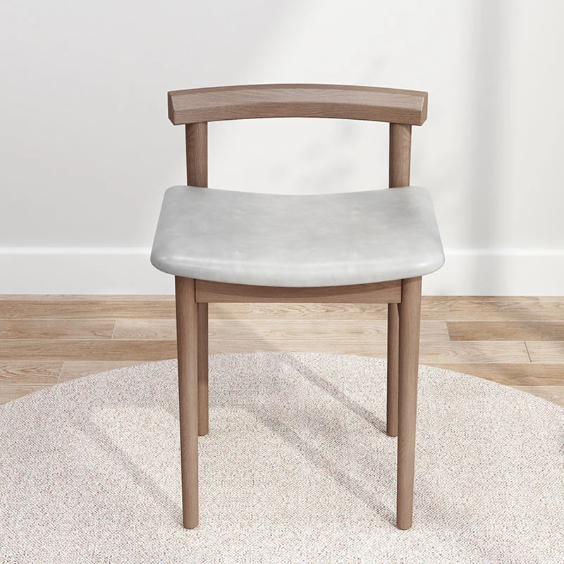 Sedia da pranzo tradizionale legno senza braccioli Sedie da pranzo ecopelle per uso domestico Clearhalo