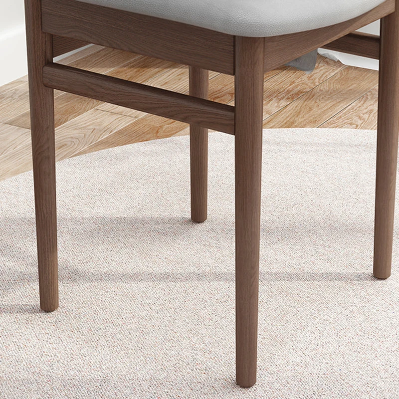 Sedia da pranzo tradizionale legno senza braccioli Sedie da pranzo ecopelle per uso domestico Clearhalo