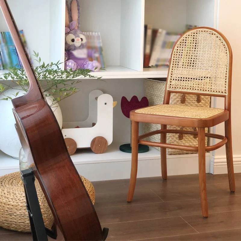 Sedia da pranzo tradizionale legno senza braccioli Sedia laterale da pranzo con schienale aperto per uso ristorante Clearhalo