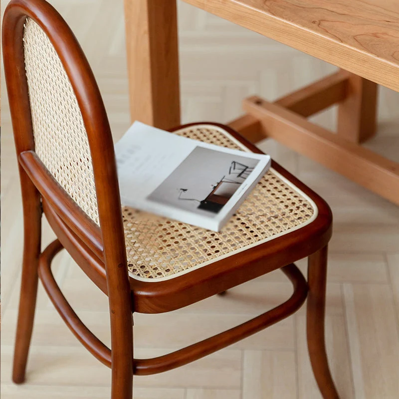 Sedia da pranzo tradizionale legno senza braccioli Sedia laterale da pranzo con schienale aperto per uso ristorante Clearhalo