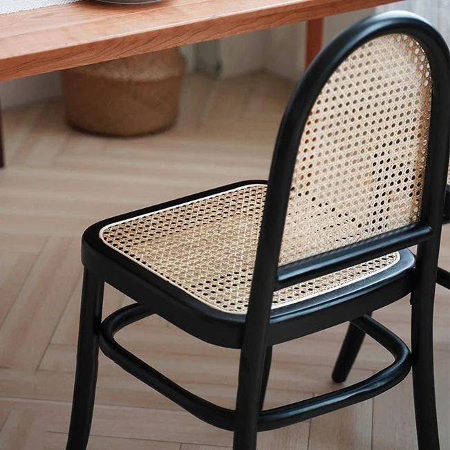 Sedia da pranzo tradizionale legno senza braccioli Sedia laterale da pranzo con schienale aperto per uso ristorante Clearhalo