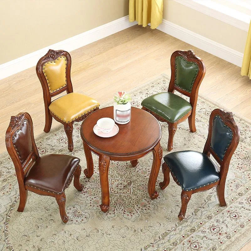 Sedia da pranzo tradizionale legno senza braccioli Sedia laterale da pranzo con schienale aperto per ristorante Clearhalo