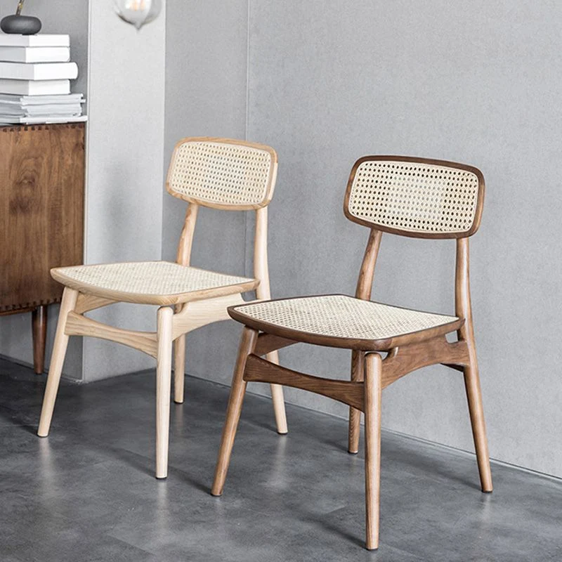 Sedia da pranzo tradizionale legno senza braccioli Sedia da pranzo vimini per uso ristorante Clearhalo