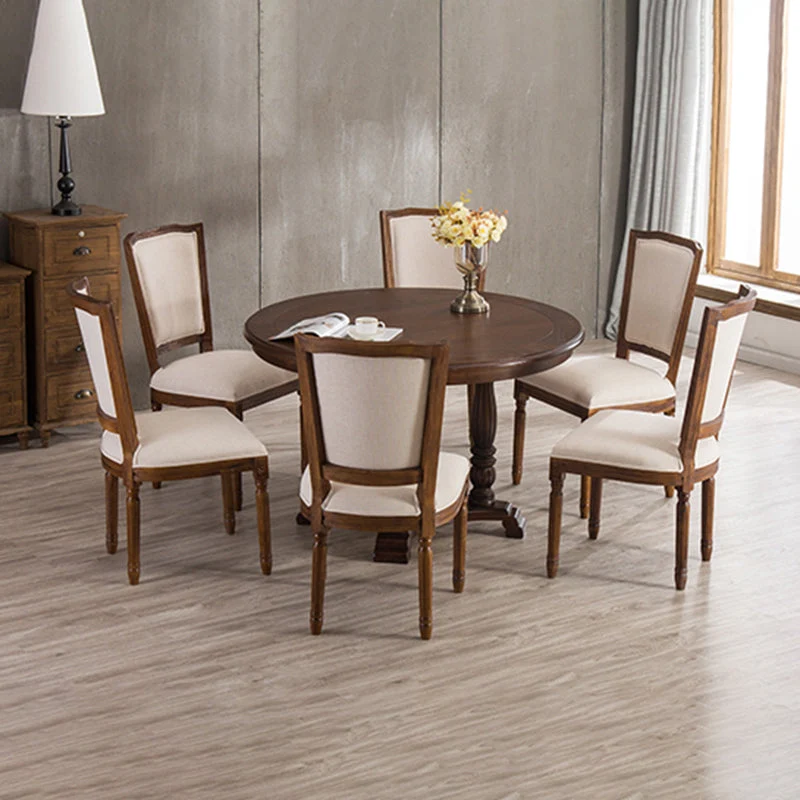 Sedia da pranzo tradizionale legno senza braccioli Sedia laterale da pranzo con schienale aperto per uso domestico Clearhalo