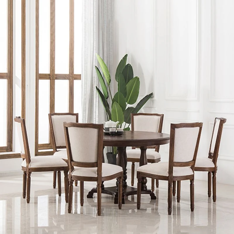 Sedia da pranzo tradizionale legno senza braccioli Sedia laterale da pranzo con schienale aperto per uso domestico Clearhalo