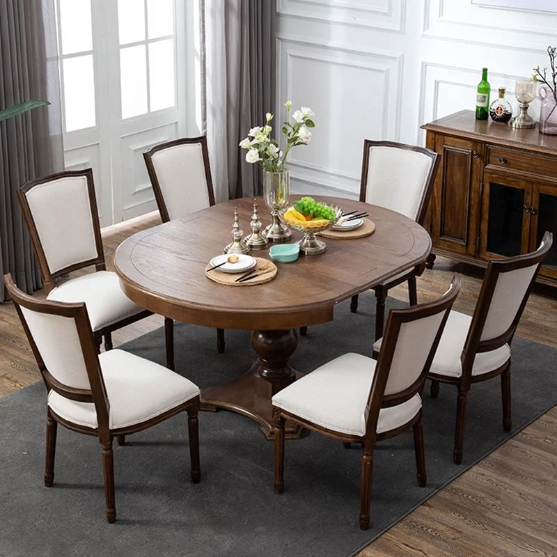Sedia da pranzo tradizionale legno senza braccioli Sedia laterale da pranzo con schienale aperto per uso domestico Clearhalo