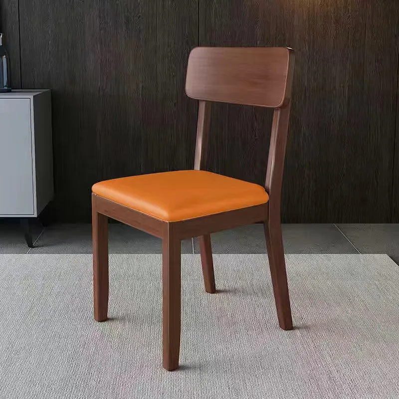 Sedia da pranzo tradizionale Sedia da 16,5'' con schienale ampio aperto e 4 gambe per uso domestico Clearhalo