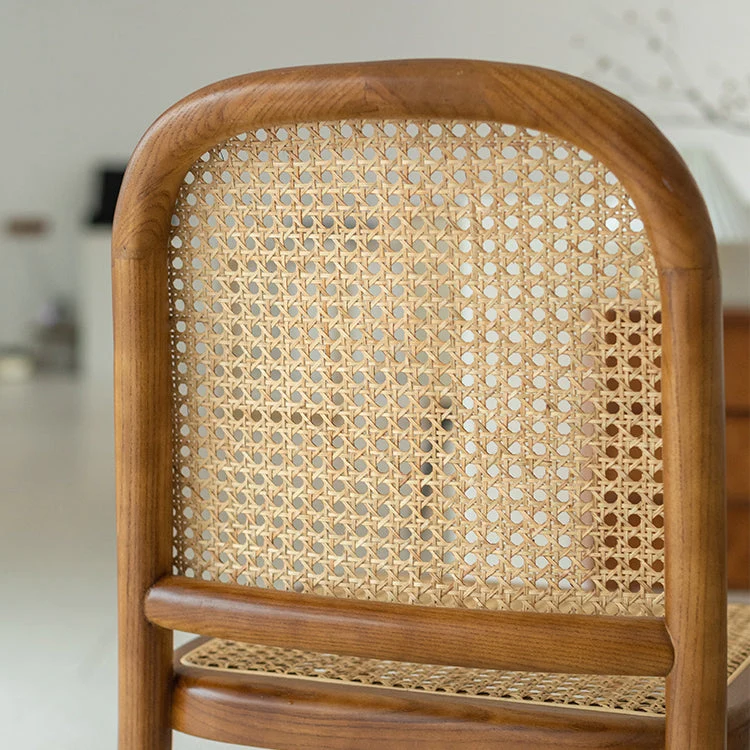 Sedia da pranzo tradizionale senza braccioli, sedie laterali con schienale aperto e gambe legno Clearhalo