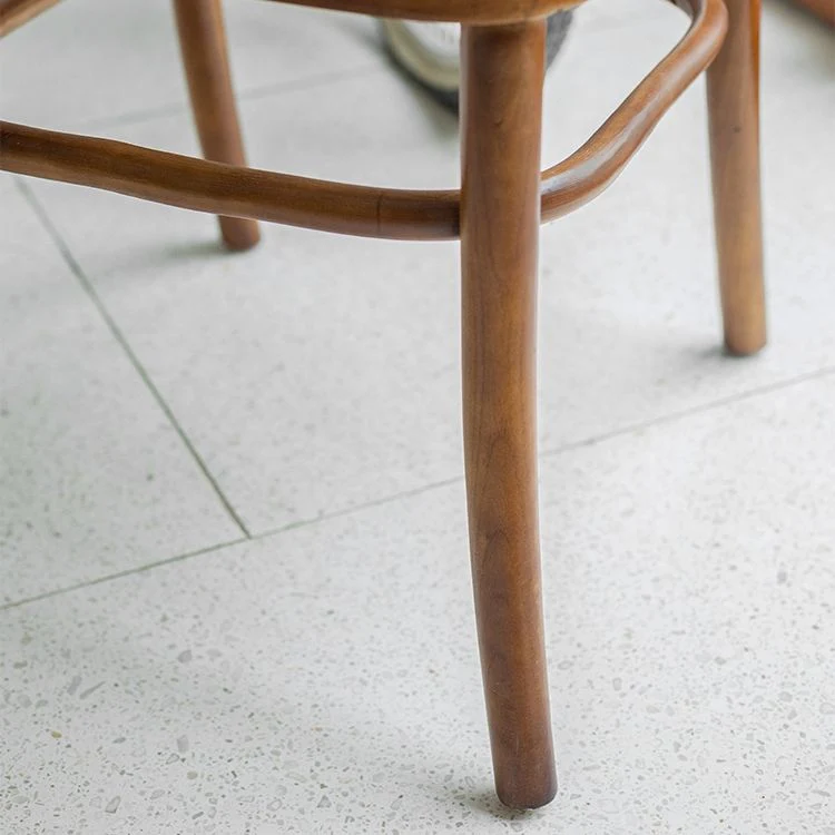 Sedia da pranzo tradizionale senza braccioli, sedie laterali con schienale aperto e gambe legno Clearhalo